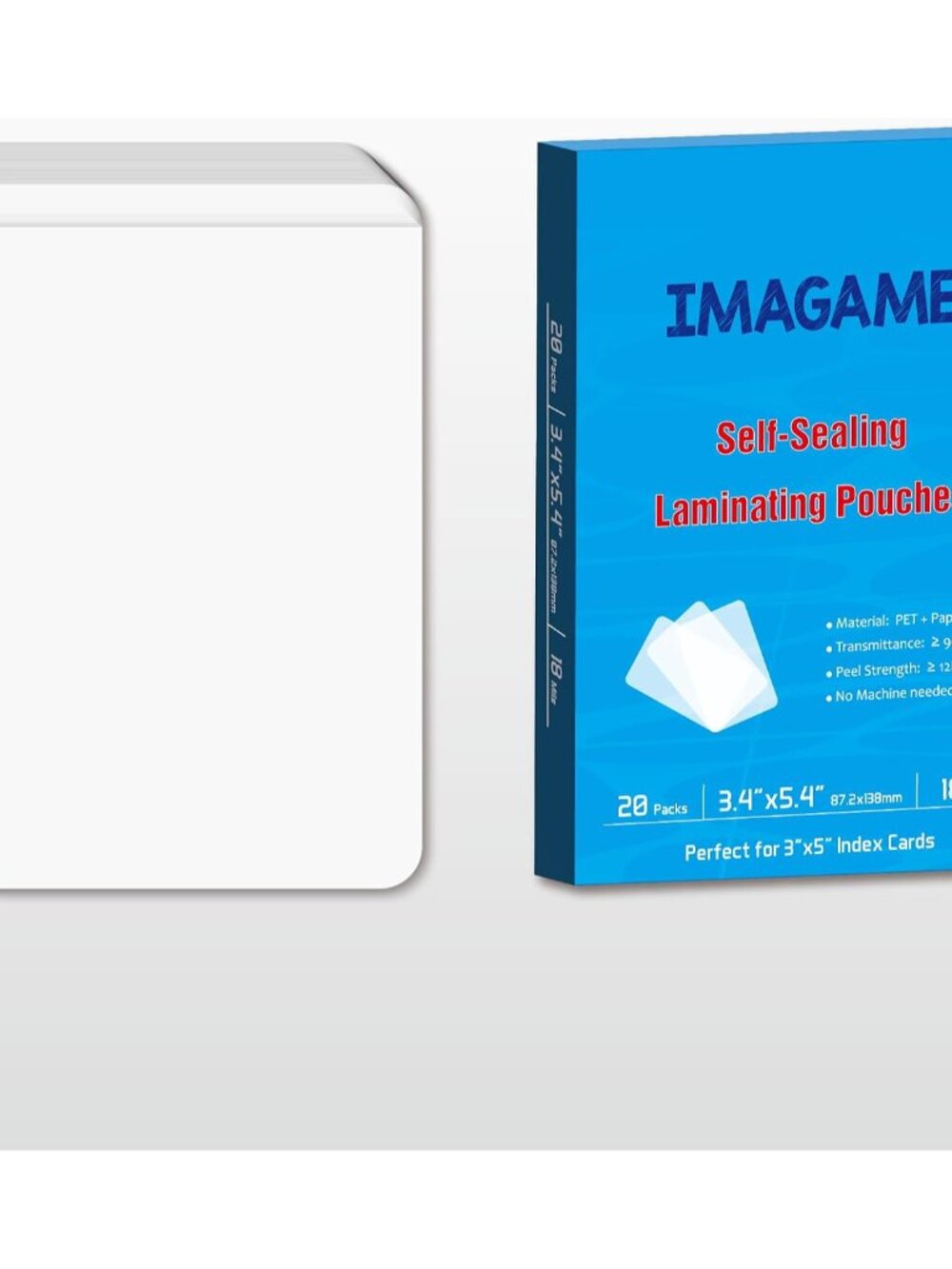 Self-Sealing Laminating Pouches, 3.4" x 5.4", 18mil, 20 Pack